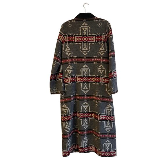 Pendleton Duster Length Southwest Patterned Virgin Wool Coat Women's Sz. L - Picture 4 of 10